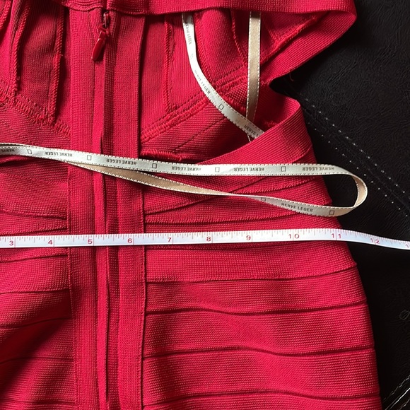 Herve Leger Zariah Dress Sz S Lipstick Red - Picture 11 of 11